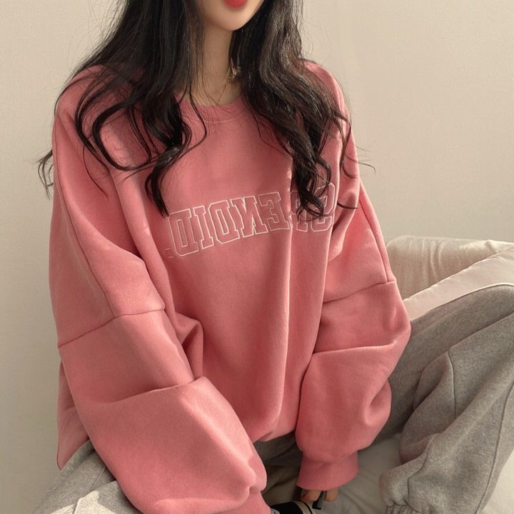 Fleece-lined Thickened High-end Sweater Female Student All-matching Long