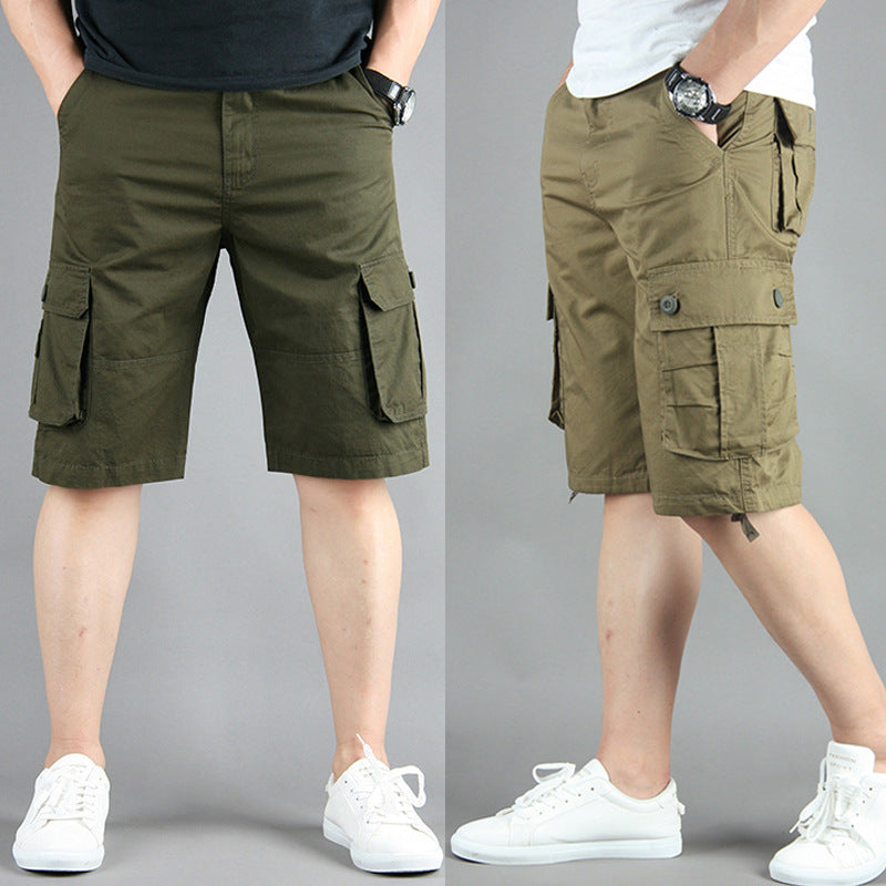 Summer Multi-pocket Workwear shorts For Men