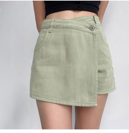 Anti-exposure Irregular Denim Skirt