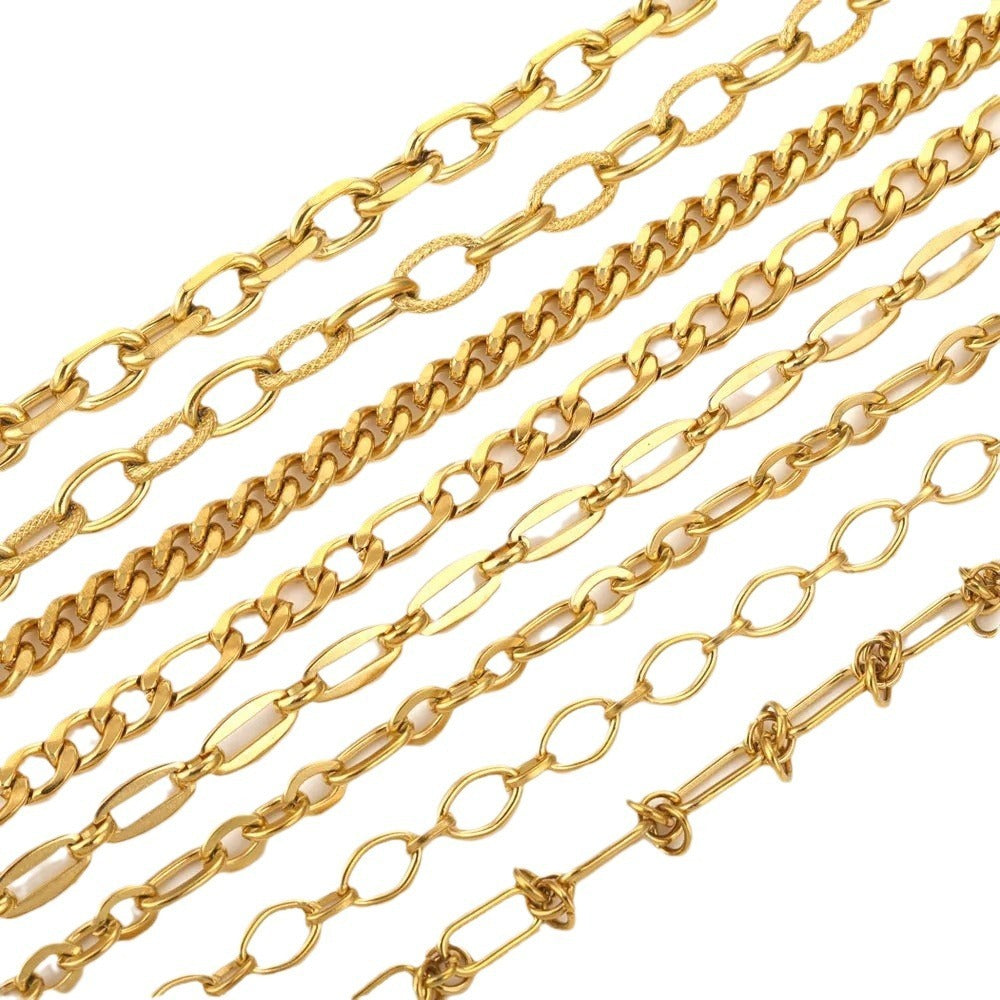 Stainless Steel Chain Necklace DIY Handcraft Jewelry Accessories