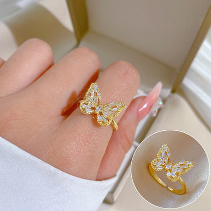 Elegant High-grade Zircon Super Ring Female Opening Adjustable