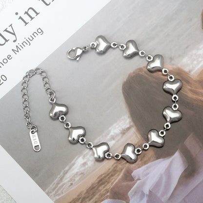 Stainless Steel Fashion Handmade Heart Love Heart Moon Bracelet