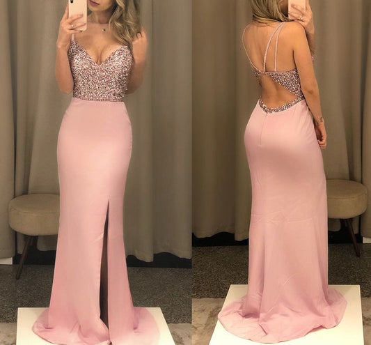 Explosive Sexy Suspender Sequined Halter Dress Long Dress