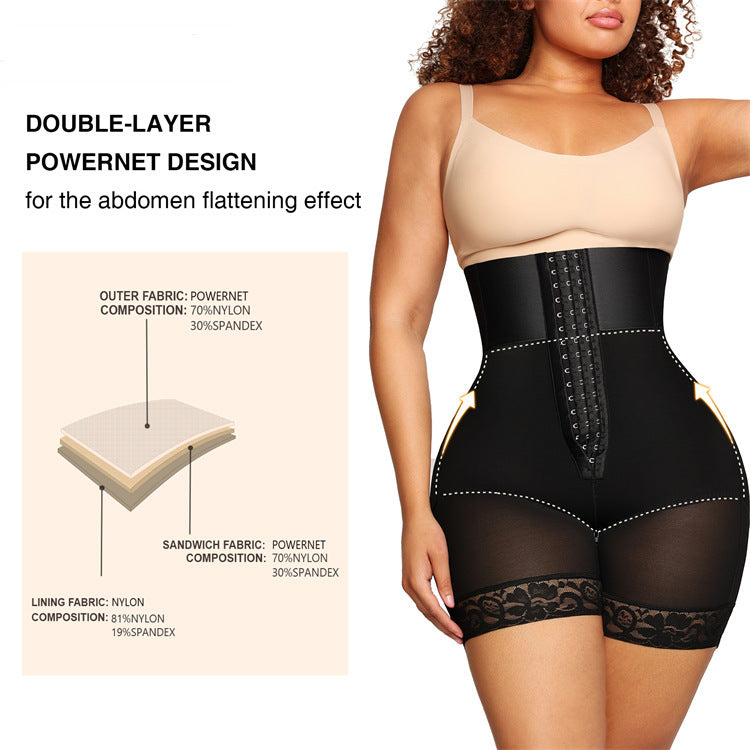 Breasted Bodybuilding Girdle High Waist Belly Contracting And Hip Lifting Pants