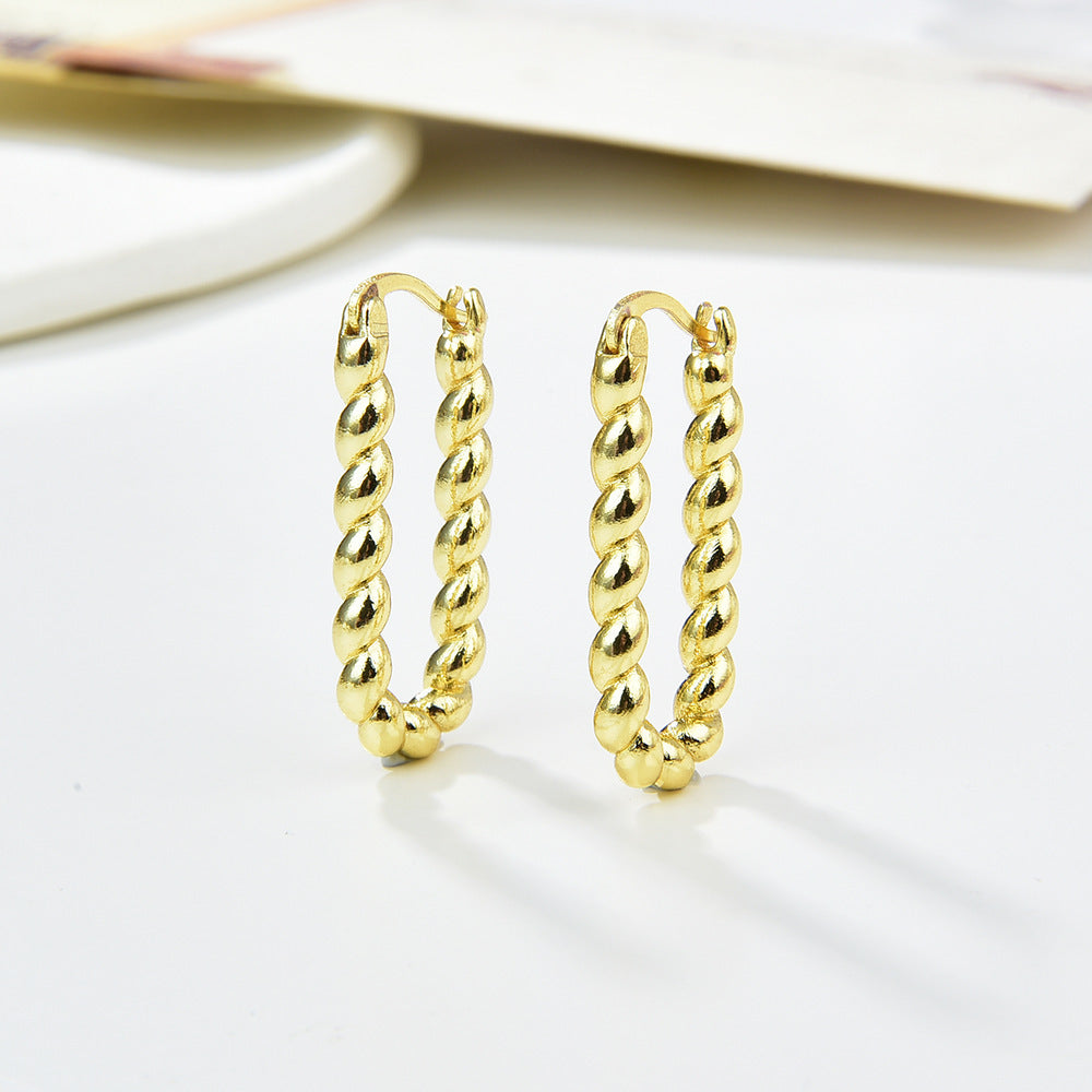 Ball Earrings Women's Accessories Square Threaded Form Simple Earrings