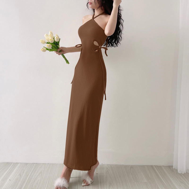 Elegant Women's Clothing Halter Cut-out Dress