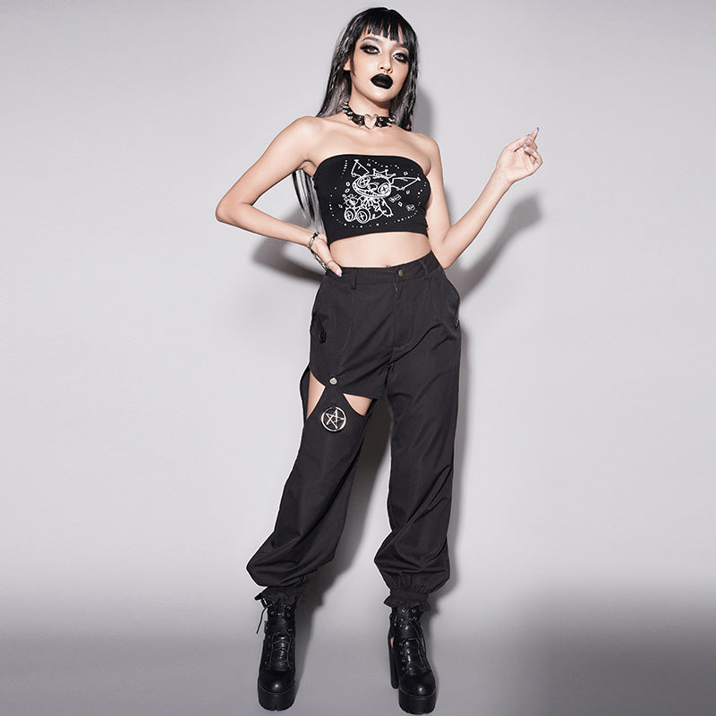 Goth Punk Loose Slack Track Pants Cargo