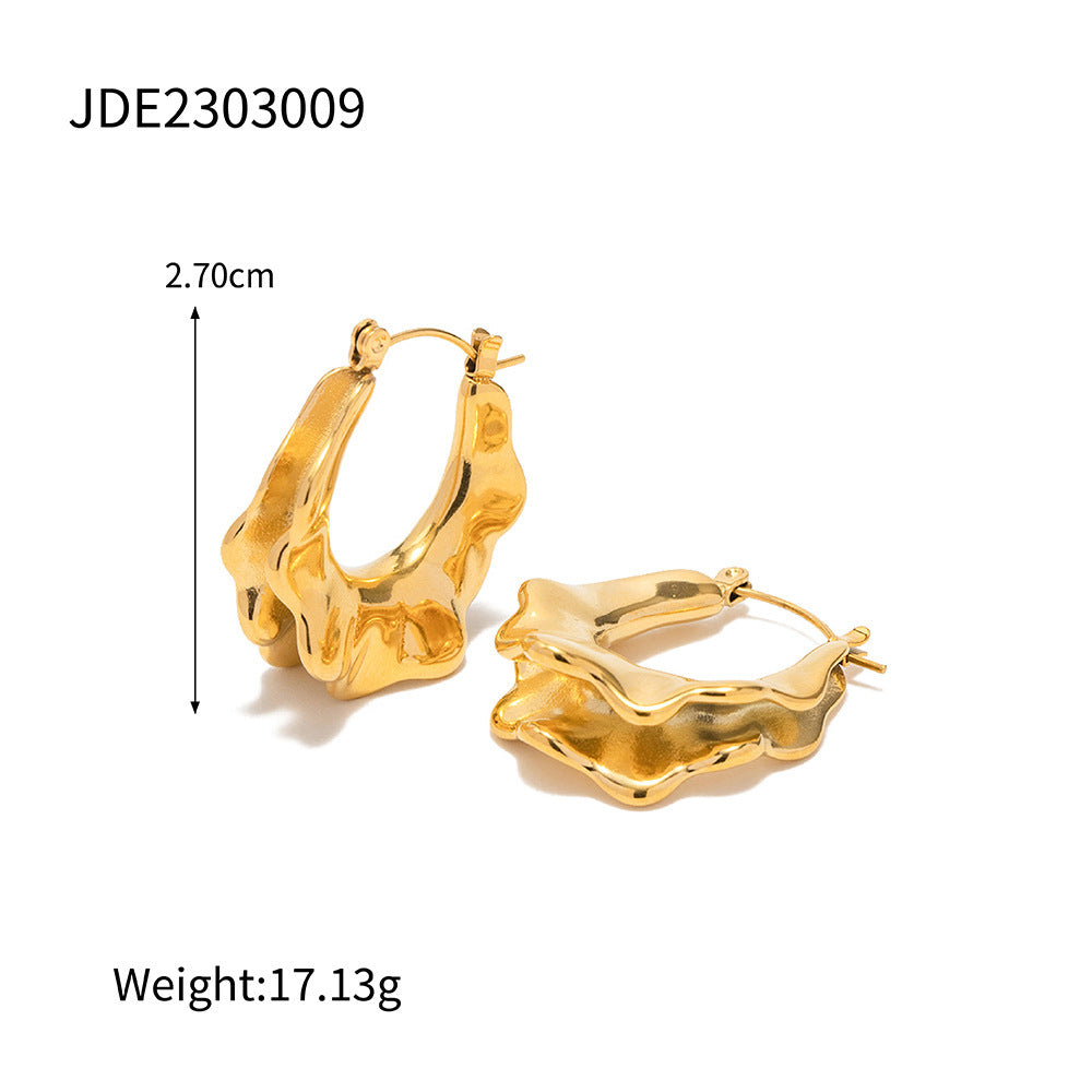 18K Gold-plated Stainless Steel Skirt French Ear Ring