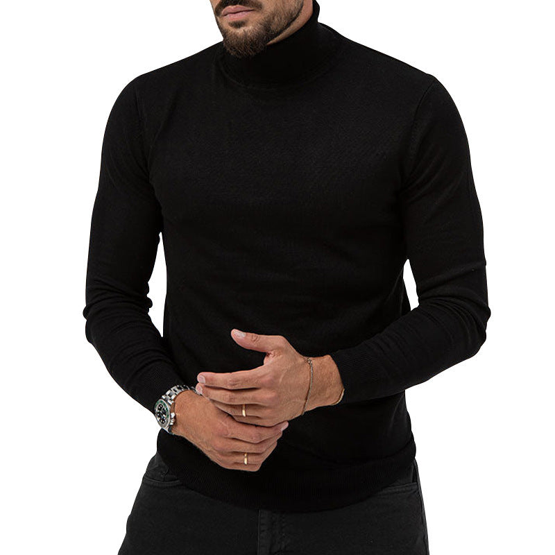 High-elastic Turtleneck Knitted Cashmere Sweater Thickened Young Men's Warm Undercoat