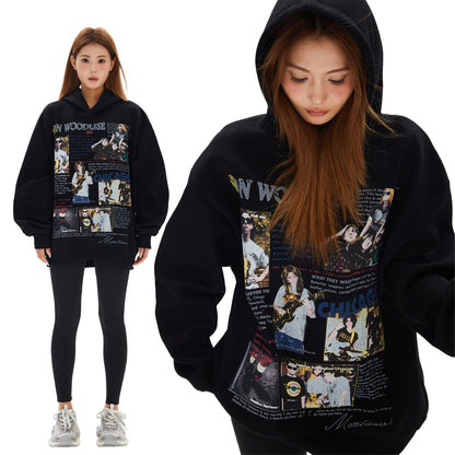 Women's Fashionable Retro Loose Hooded Sweater