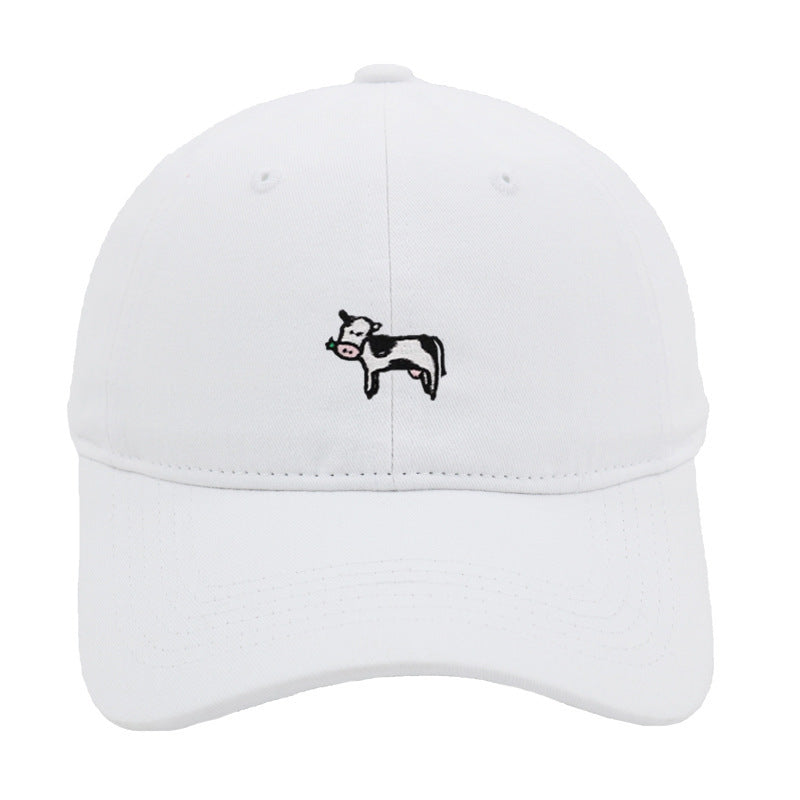 COW Embroidery Soft Top Baseball Cap Spring And Summer Cute