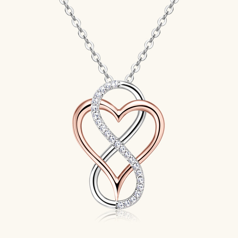 Graceful And Fashionable Love Heart-shaped Diamond Necklace