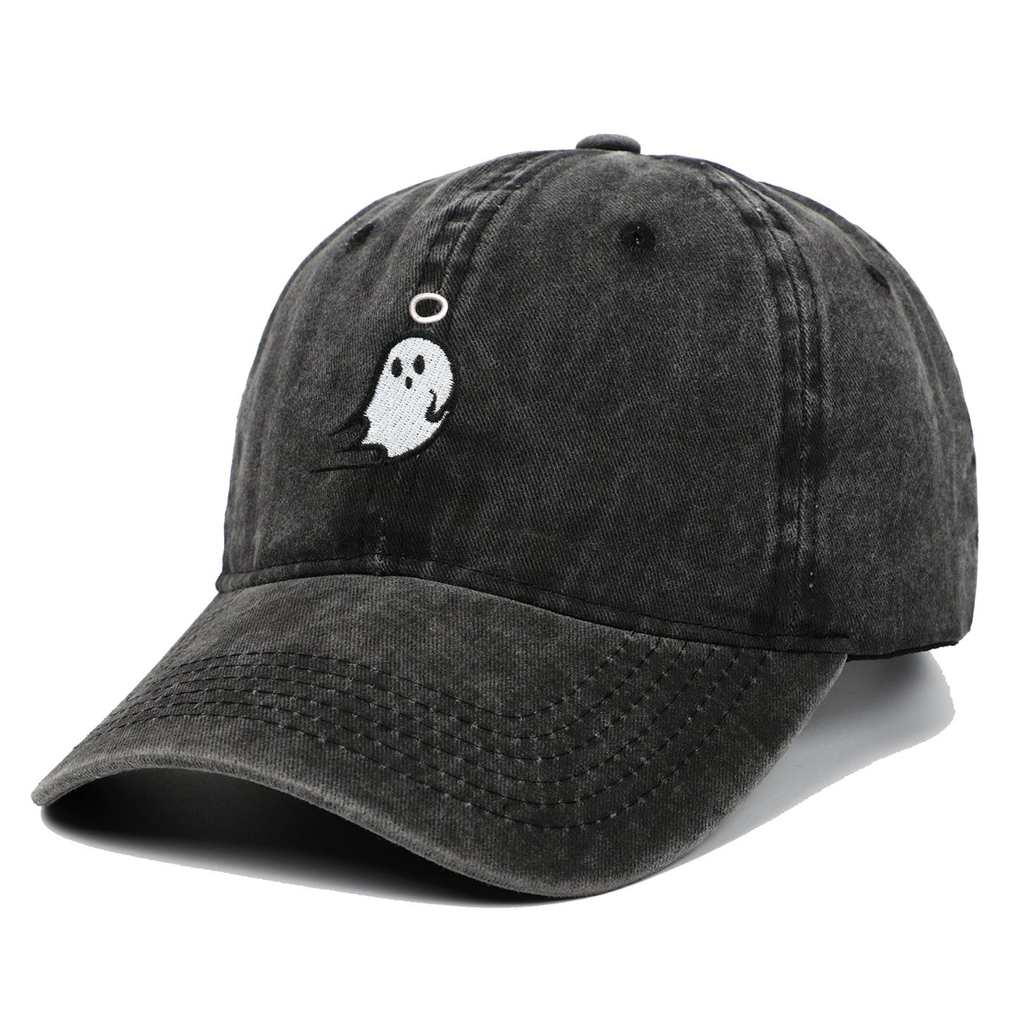 Ghost Embroidered Baseball Cap Pure Cotton Washed Baseball