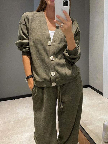 Casual Sports Suit Cardigan Top Women's Clothing