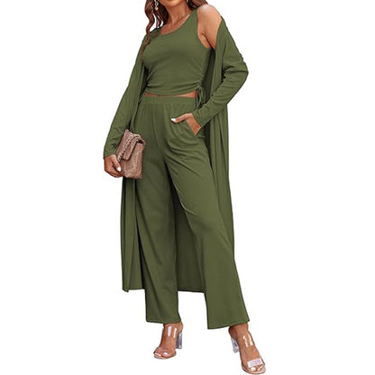 Women's Home Pajamas Long-sleeved Cardigan Trousers Suit