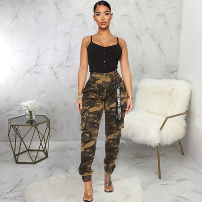 Slim Fit Camouflage Comfortable Leisure Tappered Stretch Overalls