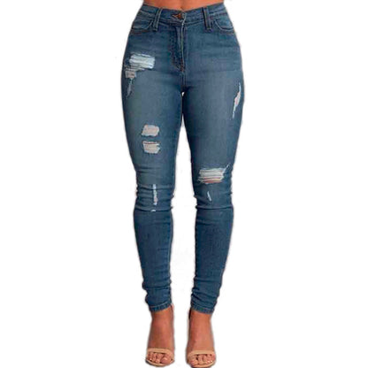 Women's Jeans Ankle Banded Slim Fit Hip Raise Jeans