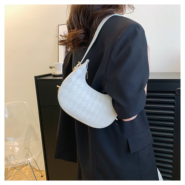 Underarm Bag Elegant Small Shoulder Rhombus Pattern Handbag Women