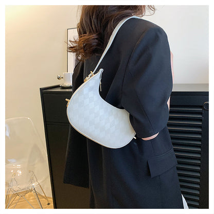 Underarm Bag Elegant Small Shoulder Rhombus Pattern Handbag Women