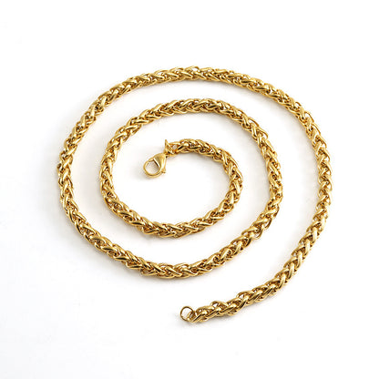 Stainless Steel Necklace 18K Gold Keel Chain Necklace