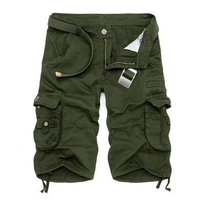 Multi-Pocket Camouflage Dungarees Belted Cargo Shorts