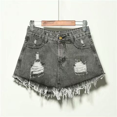 Loose Jean Shorts For Women Summer High Waist Hole