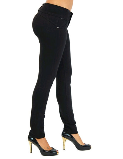 Autumn new sexy slim slimming hips tights placket button zipper feet leggings