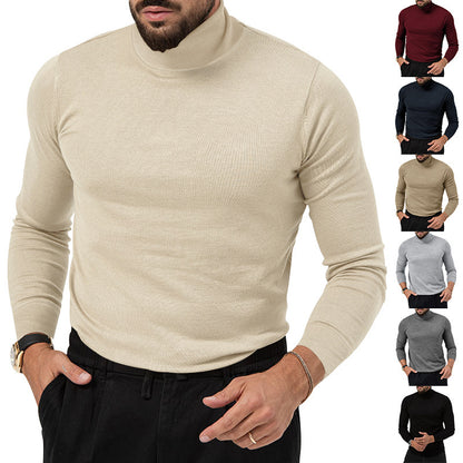 High-elastic Turtleneck Knitted Cashmere Sweater Thickened Young Men's Warm Undercoat