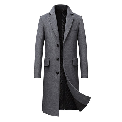 Men Casual Plus Cotton Long Coat