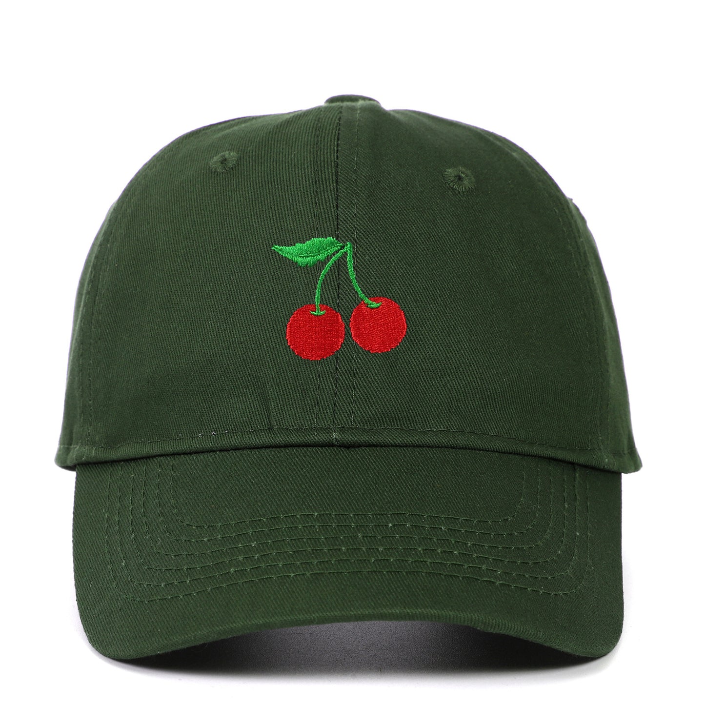 Cherry Embroidered Peaked Cap Outdoor Travel Sun-shade Sun Protection Hat