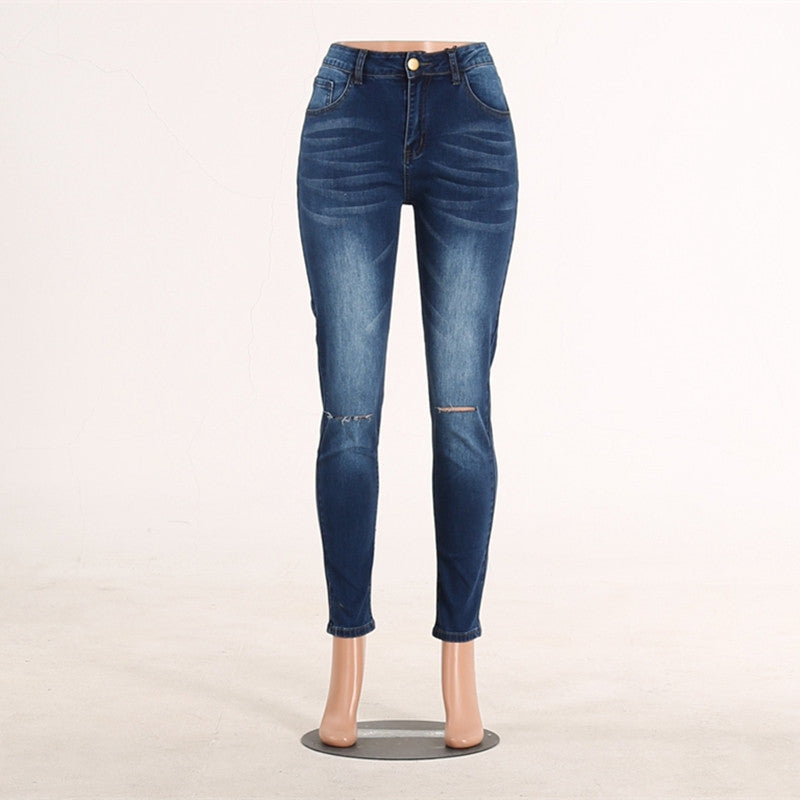 Tight-fitting hip-lifting fashion women's jeans