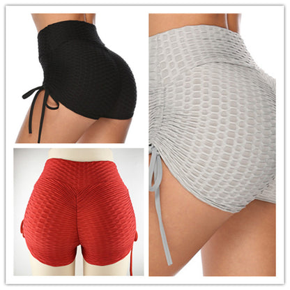 Jacquard Yoga Pants Hip Shorts Bandage Yoga Pants Bubble Pants