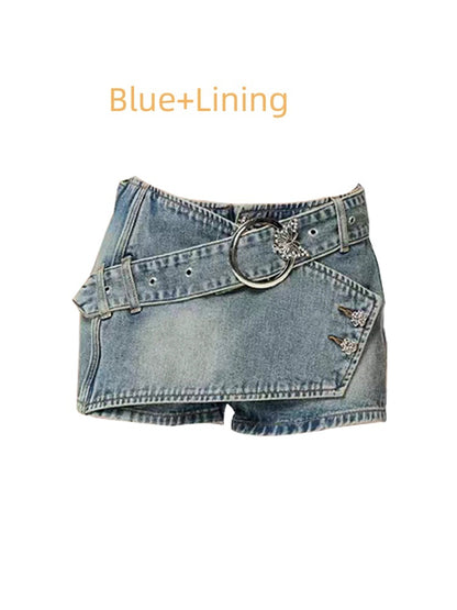 Retro Spicy Girl Denim Skirt Female Denim Skirt Design Sense Niche Sweet Spicy Sheath