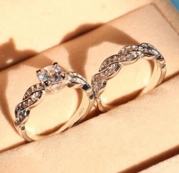 New set of rings wedding ring set men and women couple ring jewelry