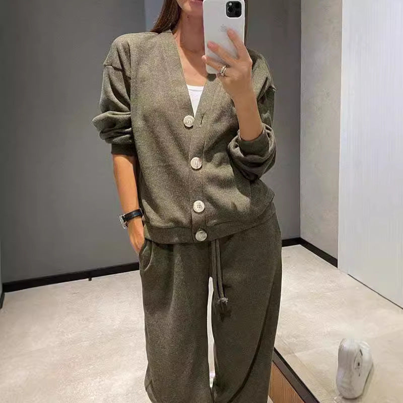 Casual Sports Suit Cardigan Top Women's Clothing