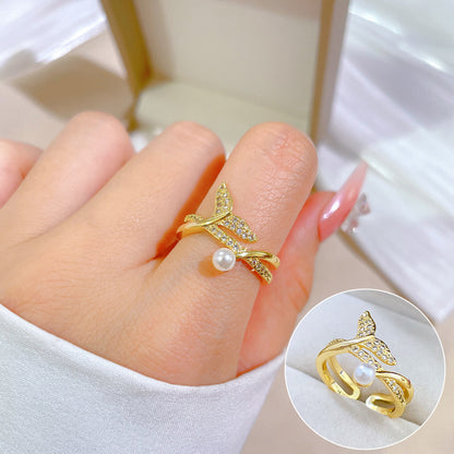 Elegant High-grade Zircon Super Ring Female Opening Adjustable