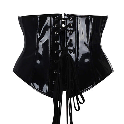 Sexy Short PU Leather Waist Clip Corset Court Corset