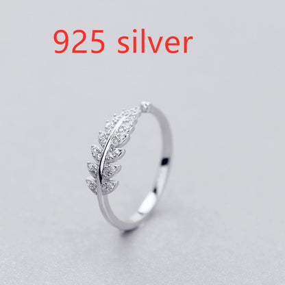 Woman Jewelry Fashion Simple Design Leaf Ring Personality Female Flower Rings Wedding Rings for Women