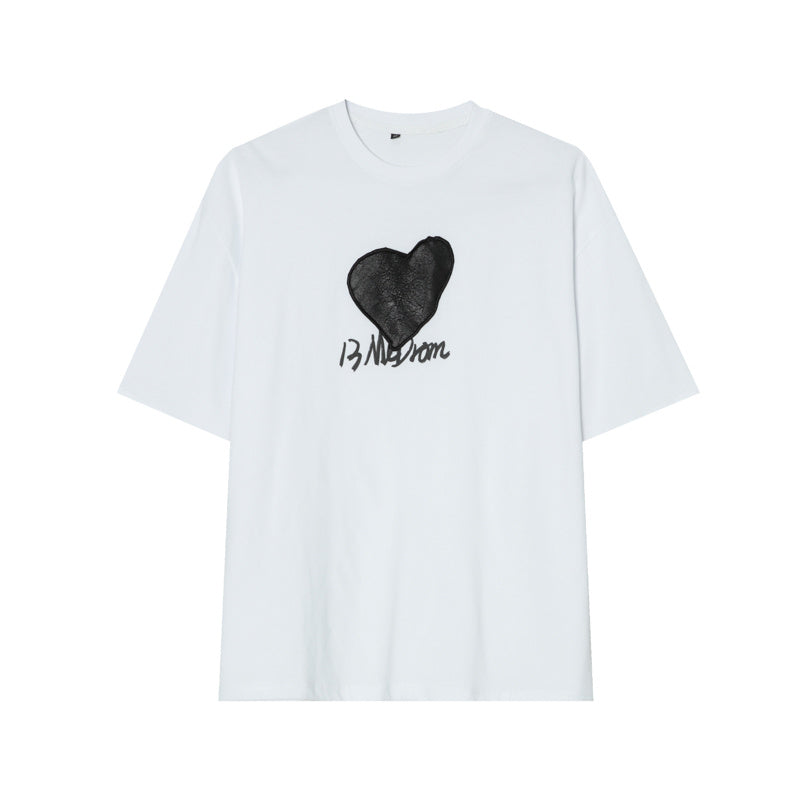 Design All-match Short-sleeved Shirt Male Love Letter Printing Couple T-shirt Tide