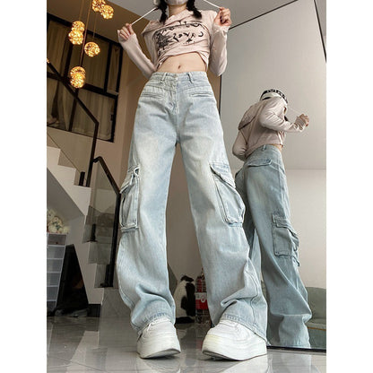 Loose Slimming Pure Color All-matching Straight-leg Pants