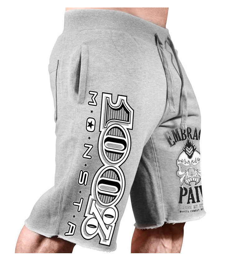 Men'S Shorts Casual Running Big Print Five-Point Cotton Shorts Men