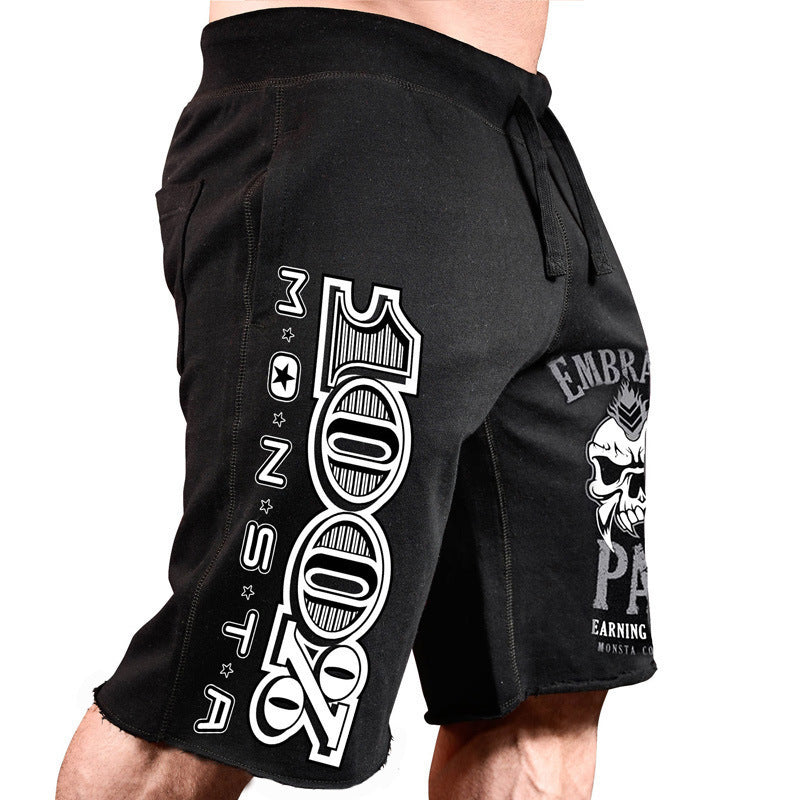 Men'S Shorts Casual Running Big Print Five-Point Cotton Shorts Men