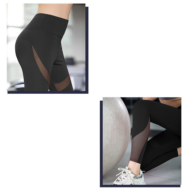 Yoga pants pocket running sports cropped trousers