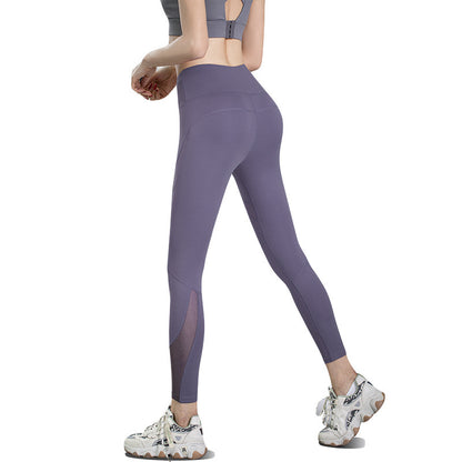 Yoga pants pocket running sports cropped trousers