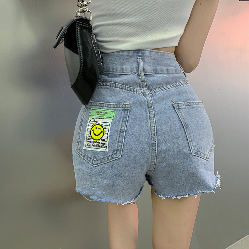 Jeans Women Summer Hot Pants Retro All-Match A-Line Shorts