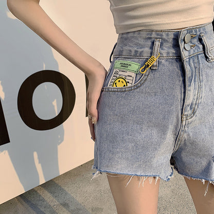 Jeans Women Summer Hot Pants Retro All-Match A-Line Shorts