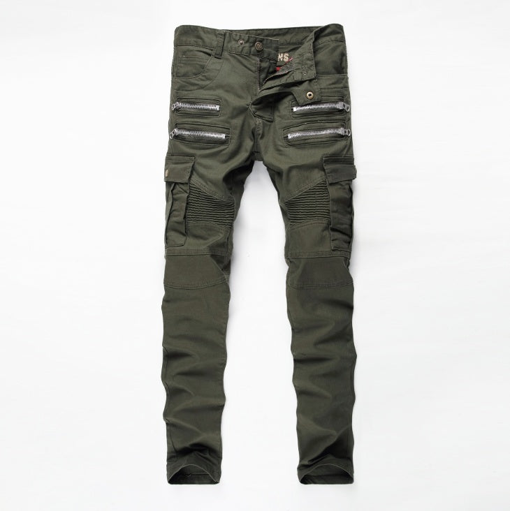 RUGGED BIKER CARGO PENCIL JEANS