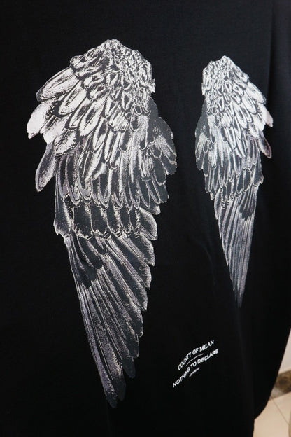 Back wing printed knitted T-shirt