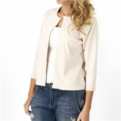 Women's Small Suit Cardigan Solid Color Three-quarter Length Sleeve