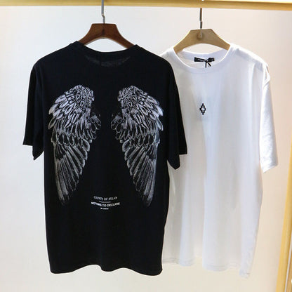 Back wing printed knitted T-shirt